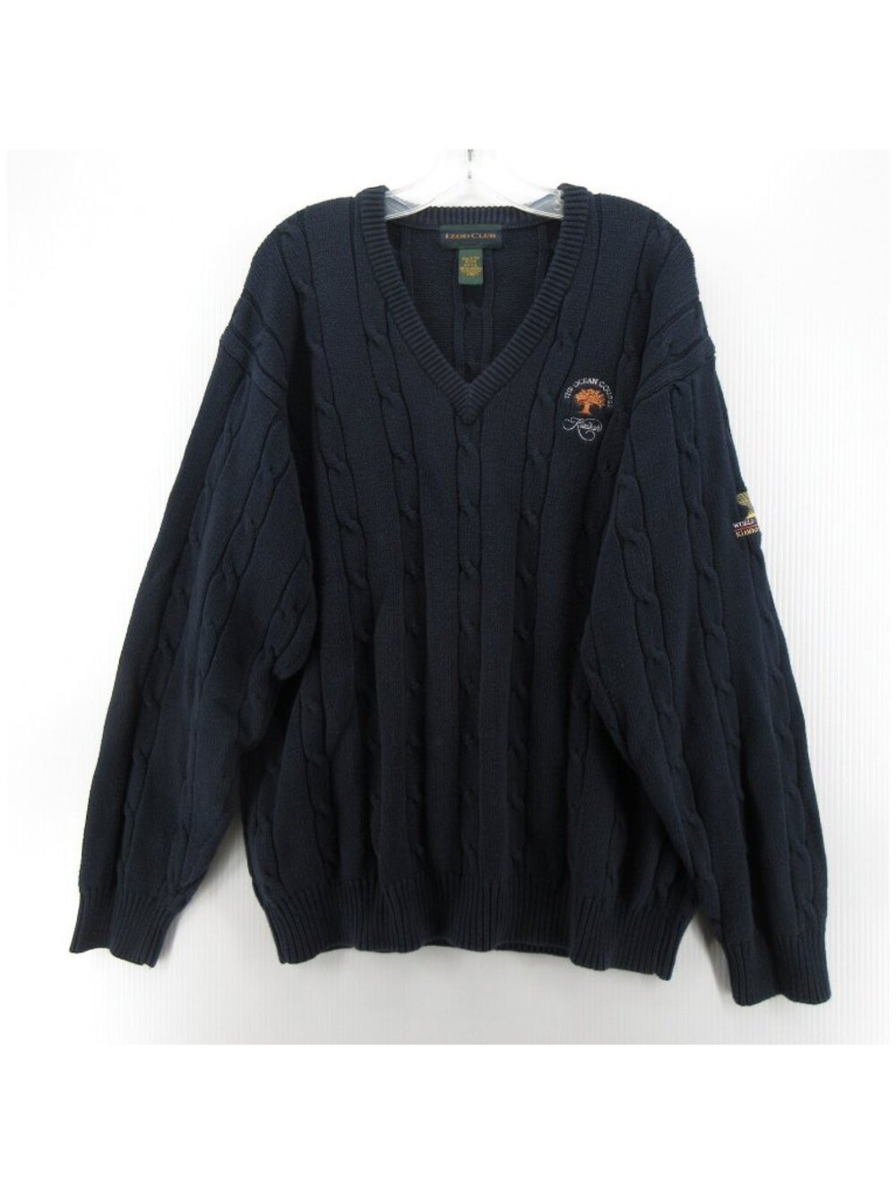 VINTAGE Izod Club Sweater Large Kiawah Island Golf World Cup Cable Knit